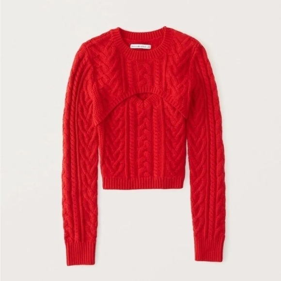 Abercrombie Cable Sweater Shrug Set in Red | size small - Picture 8 of 8